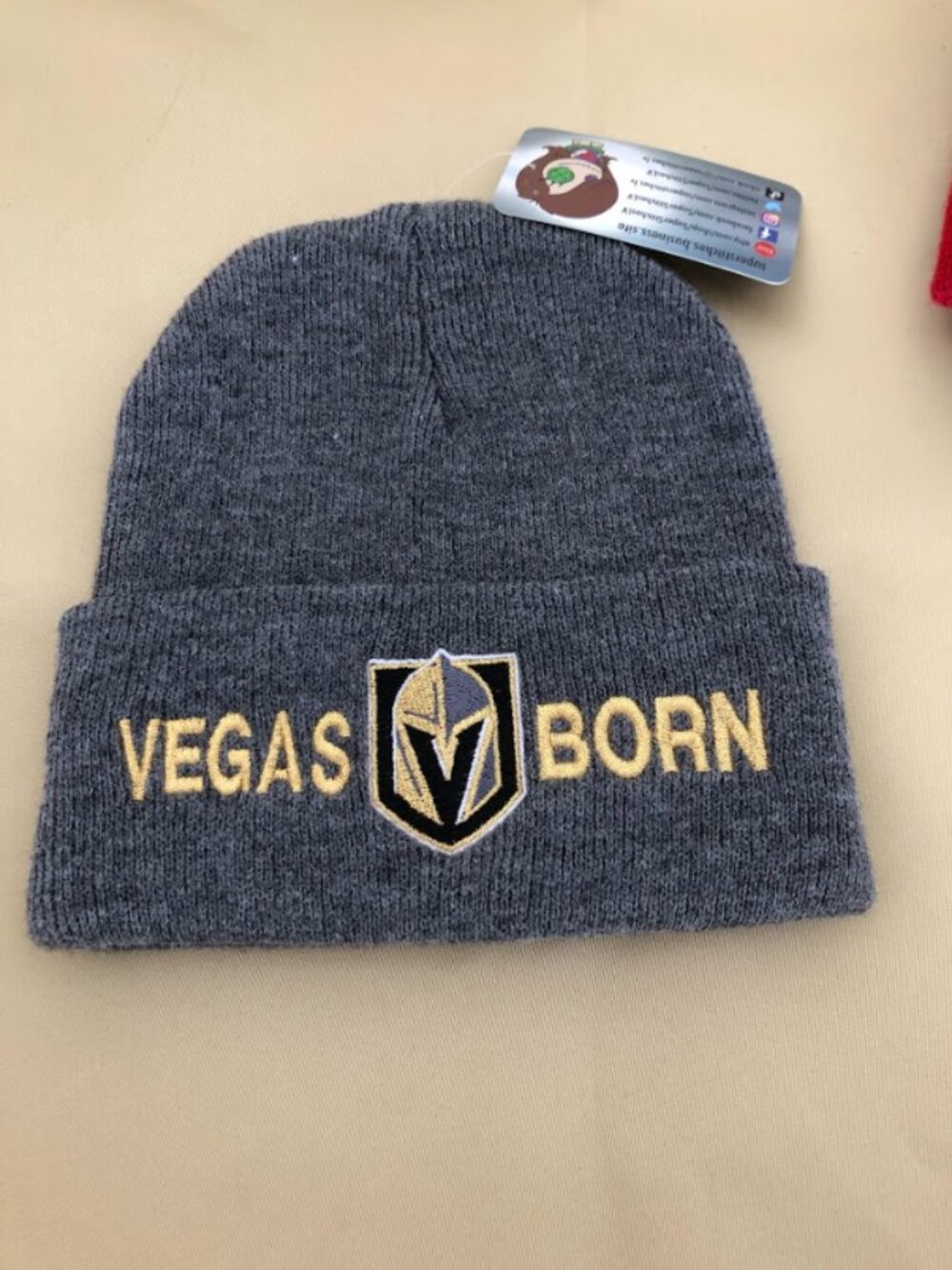 Las Vegas Golden Knights Vegas Born Grey Cuffed Beanies!